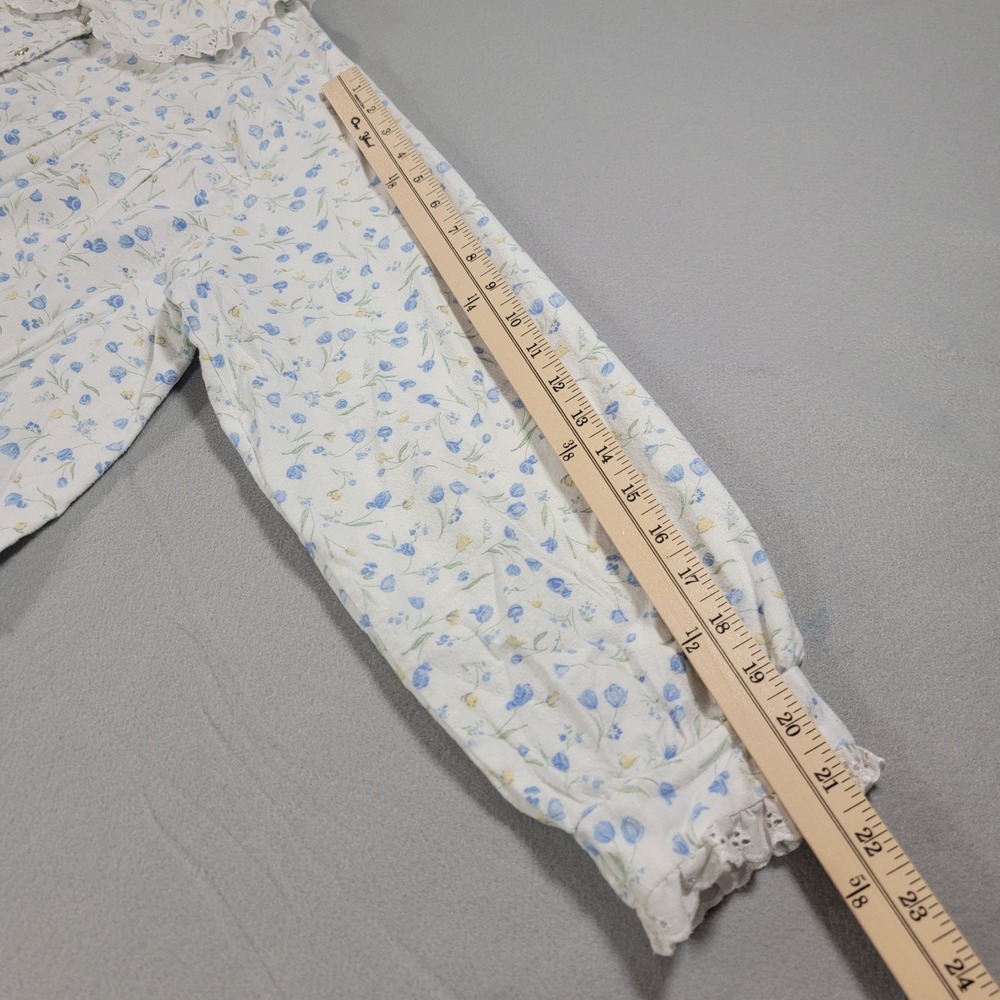 Vintage Carole Floral Cotton Nightgown Cottagecore Ruffle Collar USA Women's XL - Picture 9 of 10